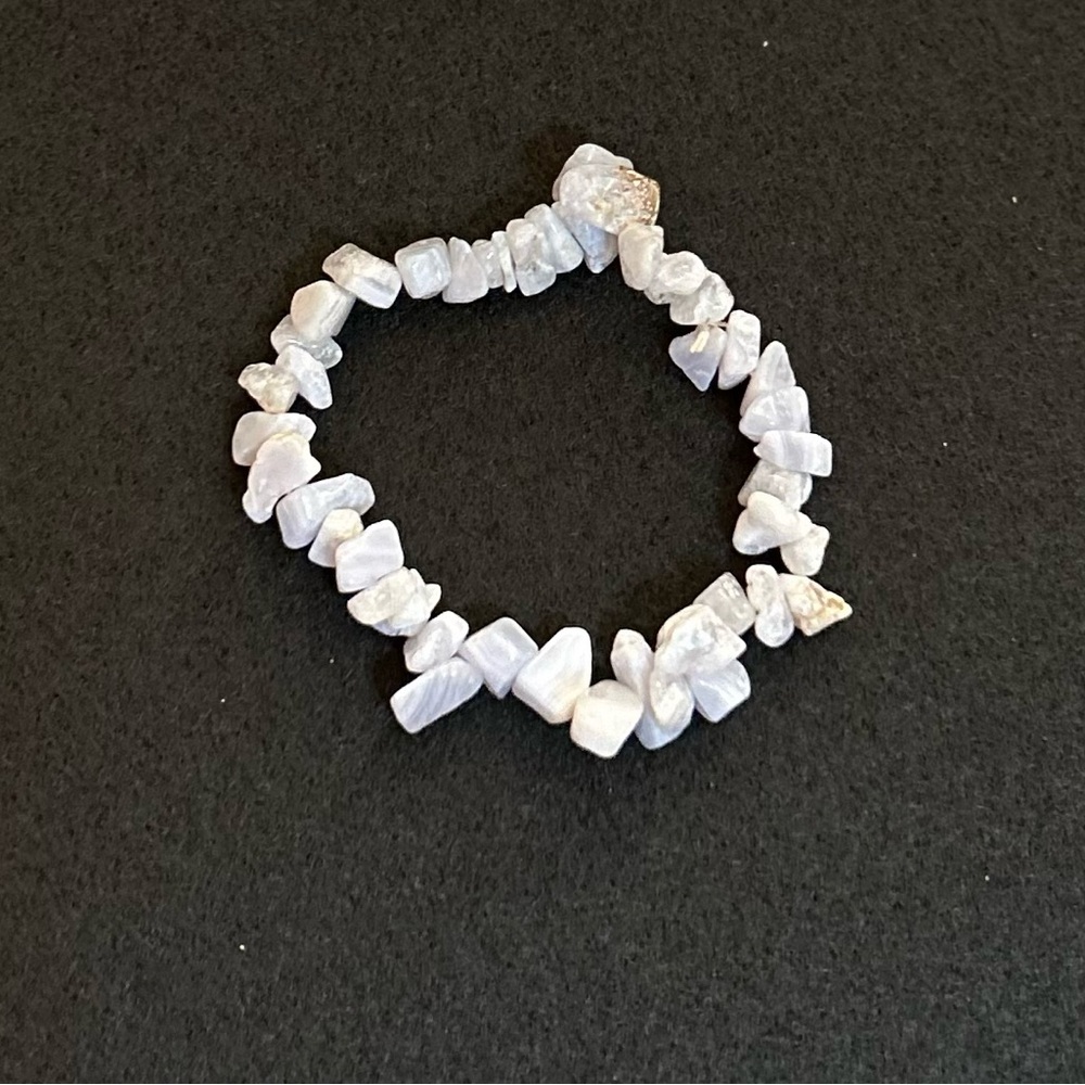 Hand crafted Blue Lace Agate bracelet - FREE gift with purchase